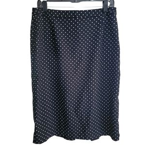 Who What Wear Black & White Pleated Midi Skirt Size 8